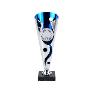Blue & Silver Plastic Cup