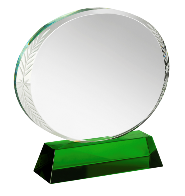 16cm Green Crystal Award (Satin Box)
