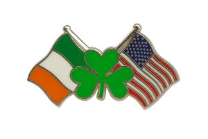 Ireland - USA Shamrock Flag Pin